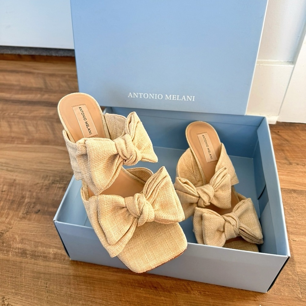 Antonio Melani Ophelia Double Bow Dress Slides size 8.5